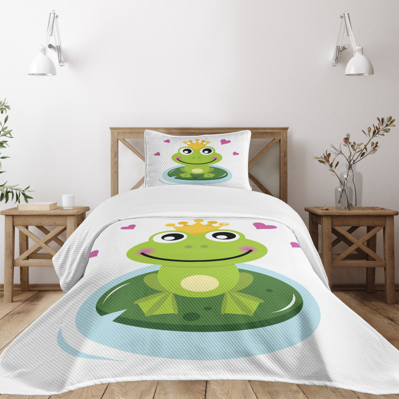 Cartoon Frog Prince Bedspread Set