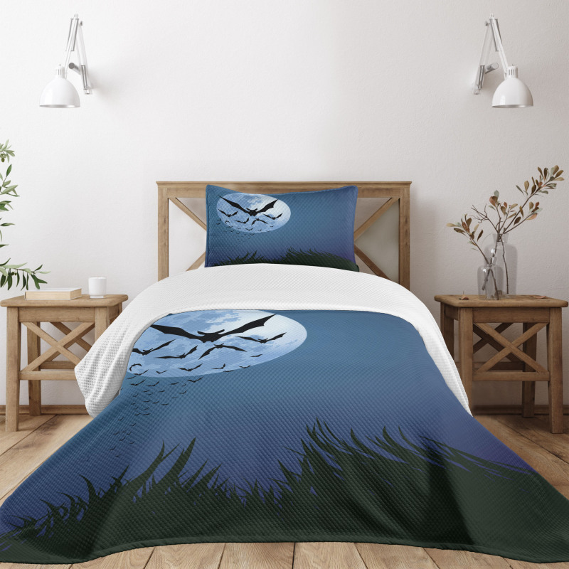 Cloud of Bats Flying Bedspread Set