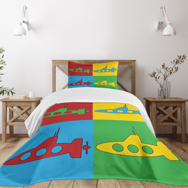 Pop Art Vessel Frames Bedspread Set