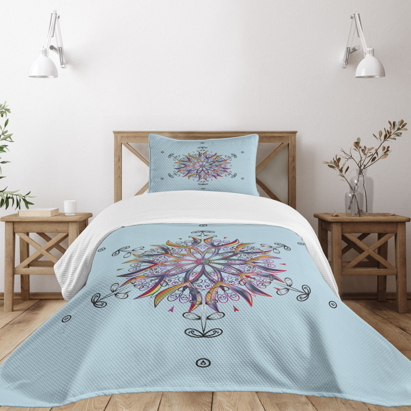 Doodle Motif Bedspread Set