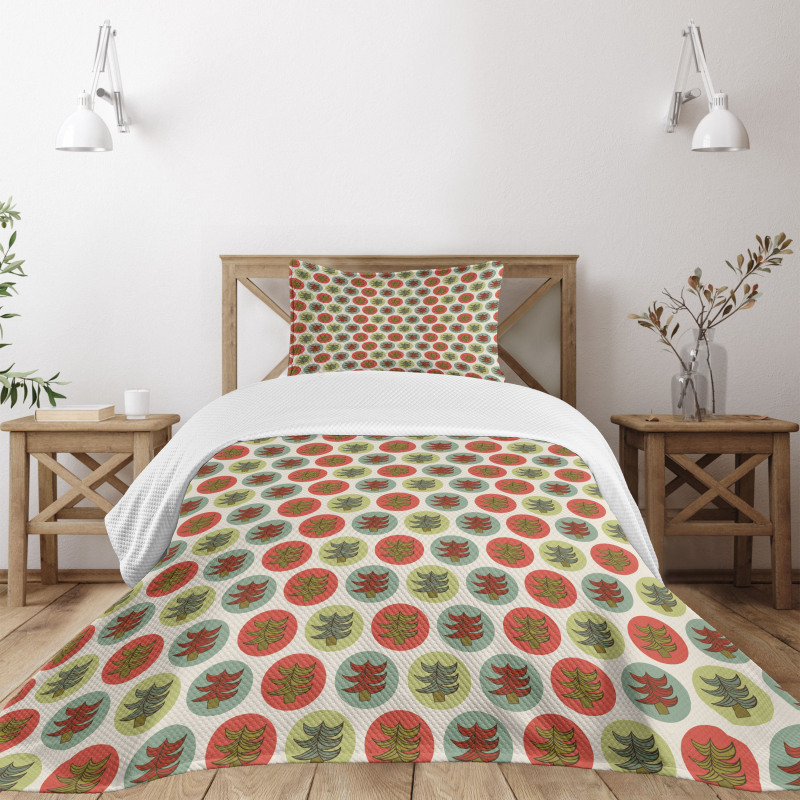 Abstract Spruces Xmas Bedspread Set