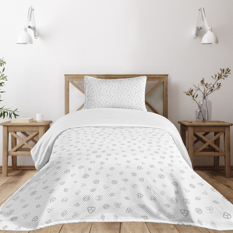 Cryptocurrency Theme Bedspread Set