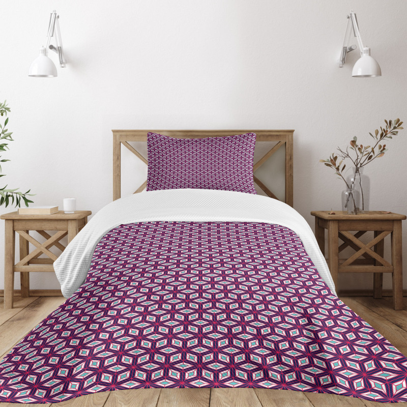 Diamond Shapes and Lines Bedspread Set