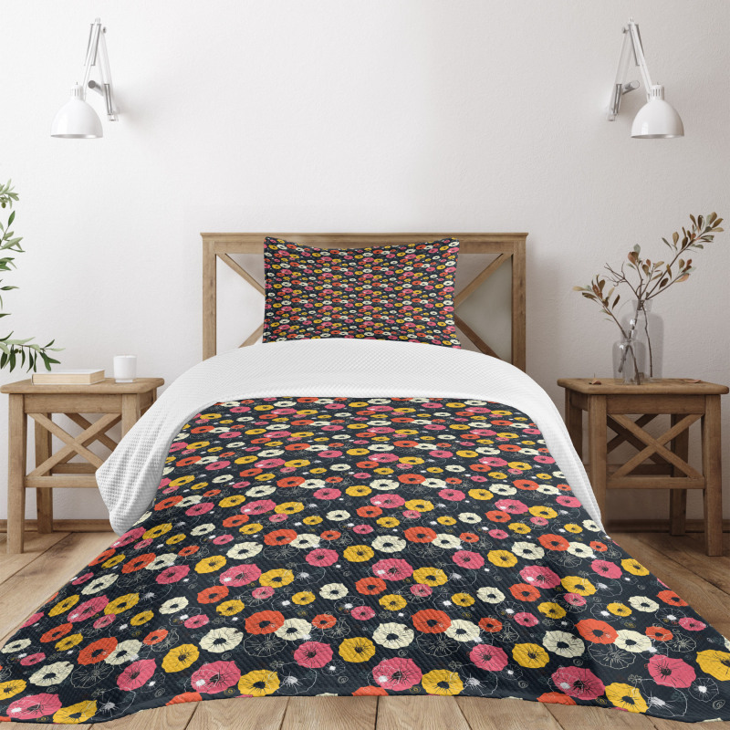 Colorful Spring Blooms Bedspread Set