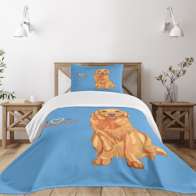 I Love My Dog Bedspread Set