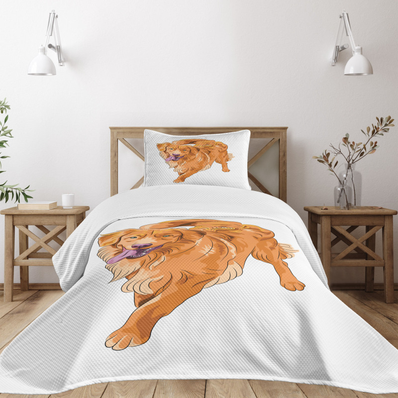 Playful Dog Bedspread Set