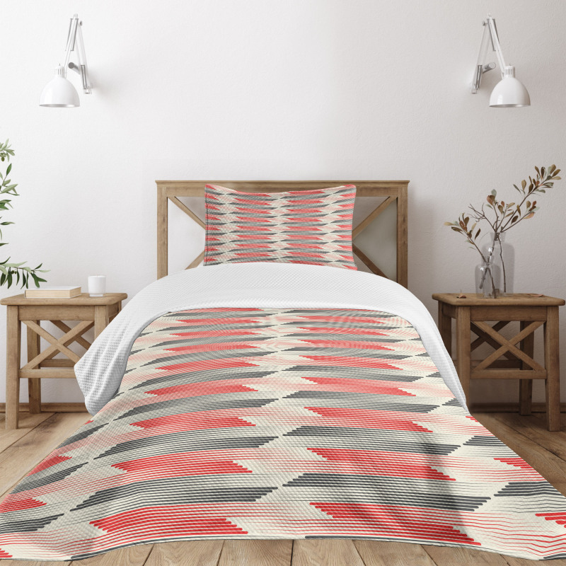 Geometric Grid Lines Bedspread Set