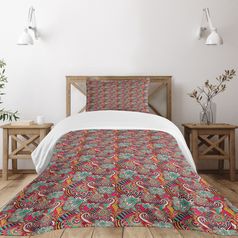 Flowers Stars Hearts Bedspread Set