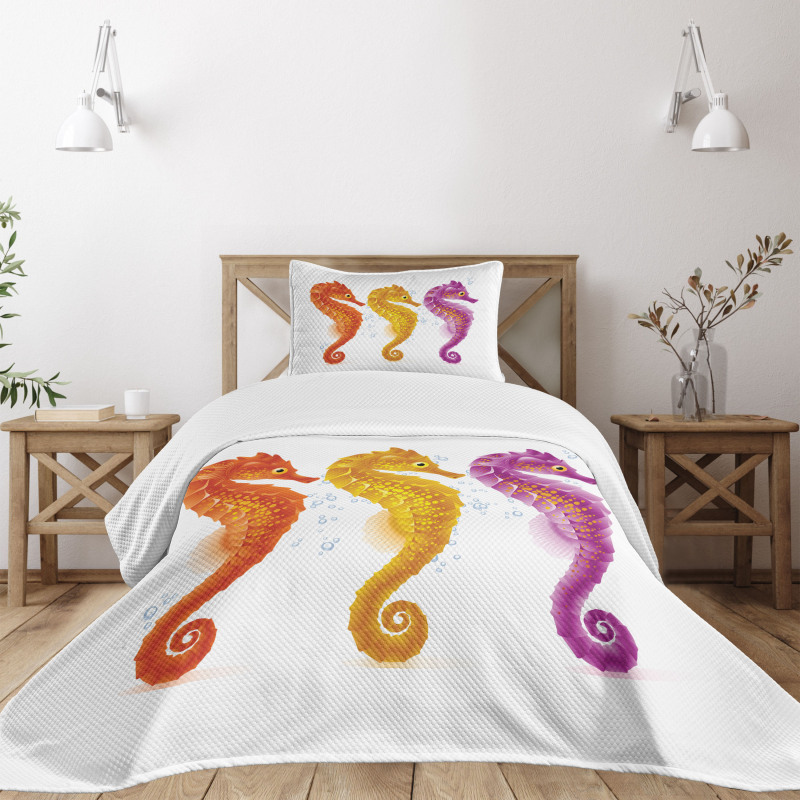 Seahorse Marine Tones Bedspread Set