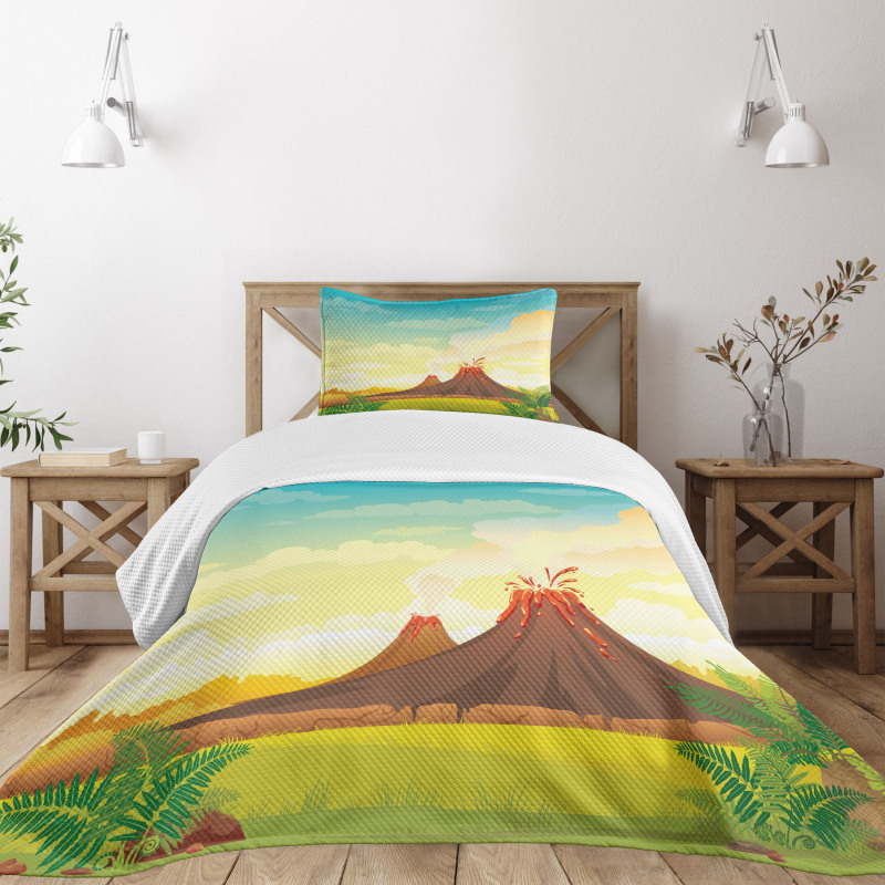 Prehistoric Mountain Bedspread Set