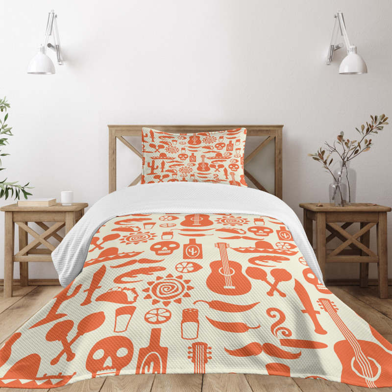 Sombrero Skulls Culture Bedspread Set