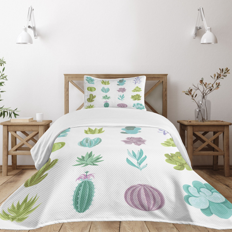 Tropical Desert Plants Bedspread Set