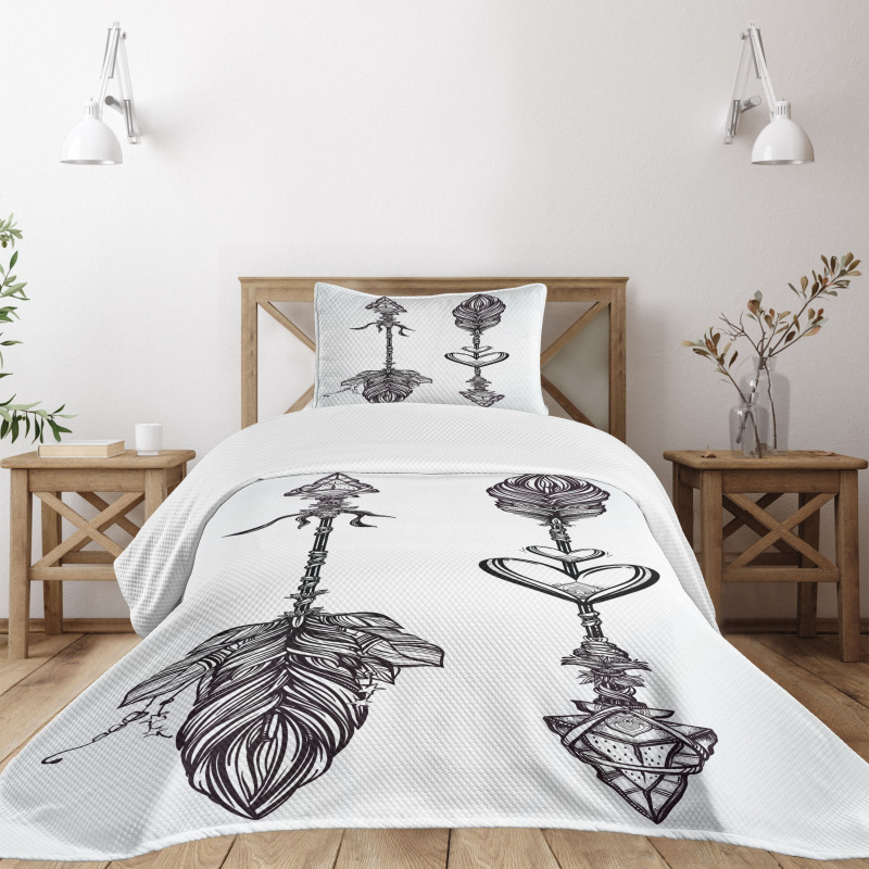 Monochrome American Arrows Bedspread Set