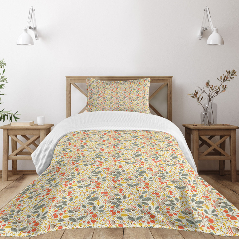 Hand Drawn Style Growth Bedspread Set