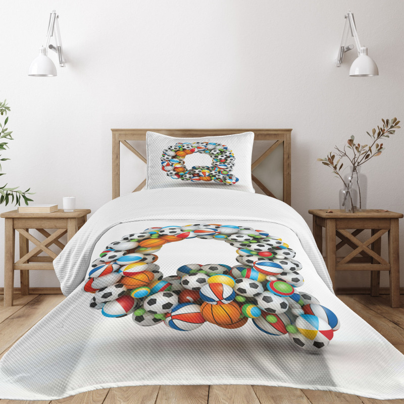 Gaming Balls ABC Font Bedspread Set