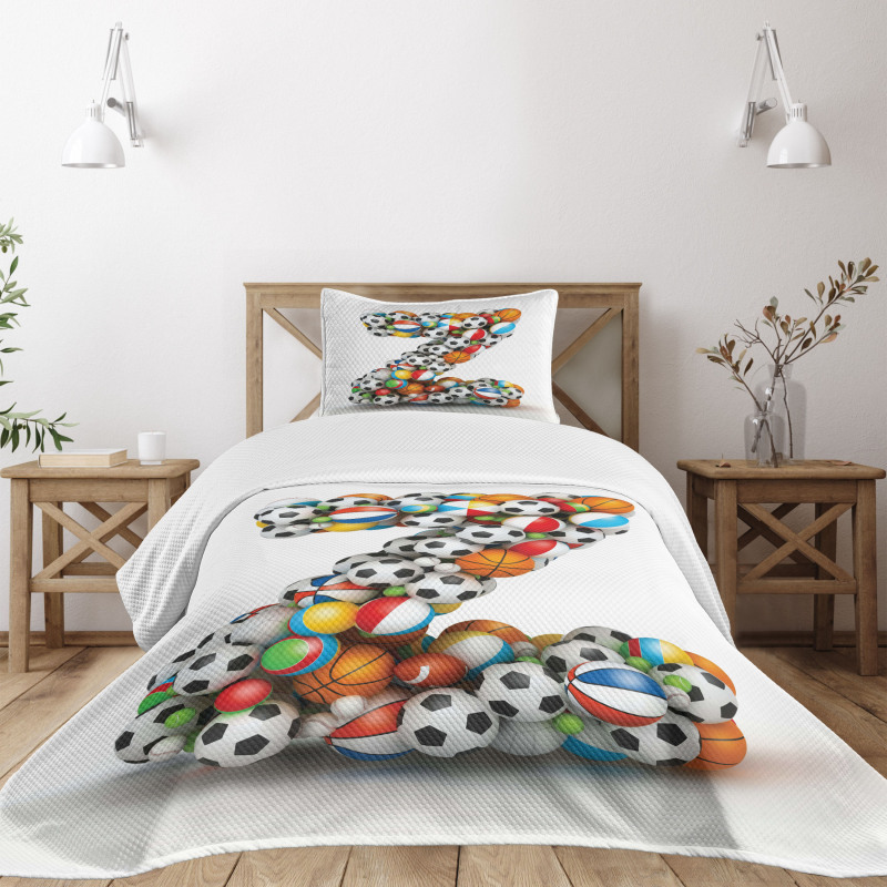 Colorful Sports Balls Bedspread Set