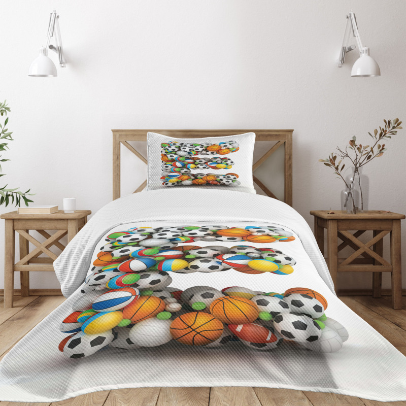 Sports Name Initials Bedspread Set