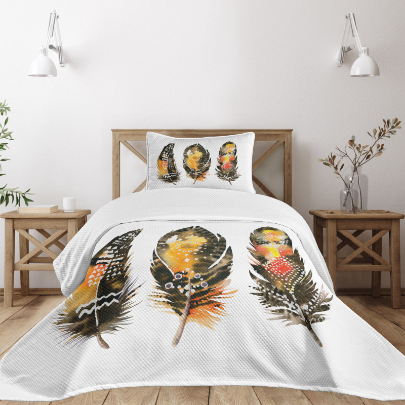 Colorful Boho Quills Bedspread Set