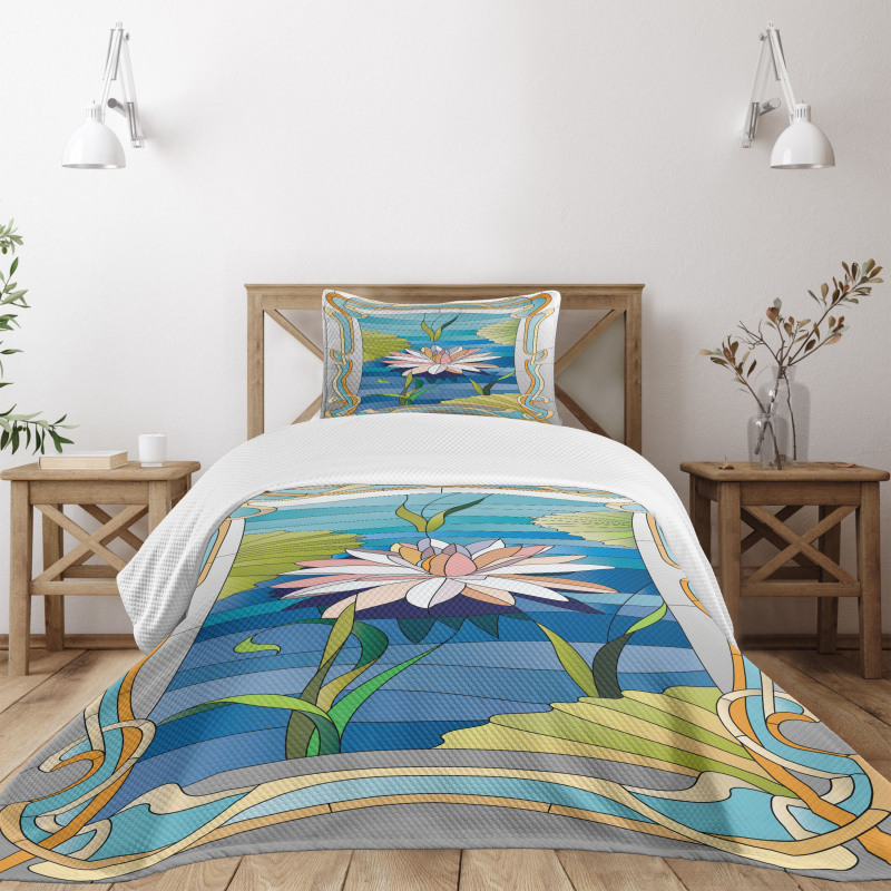 Stained Glass Lotus Bedspread Set