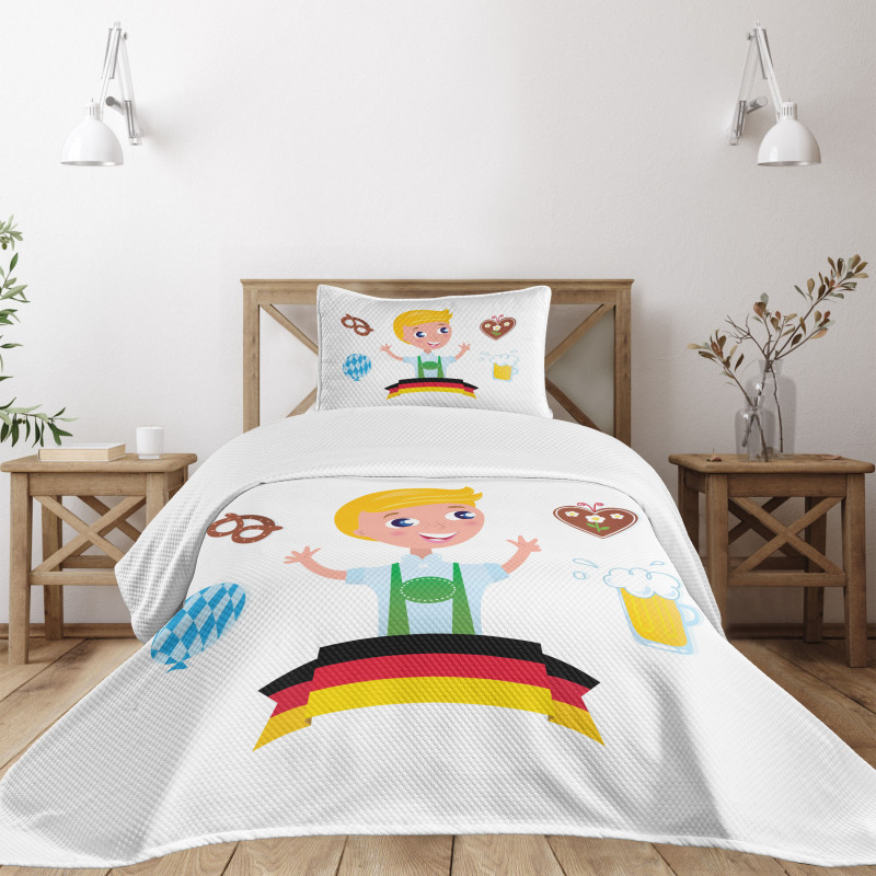 Bavarian Boy Oktoberfest Bedspread Set