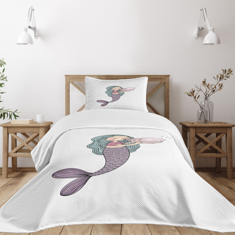 Fairy Girl Seashell Bedspread Set