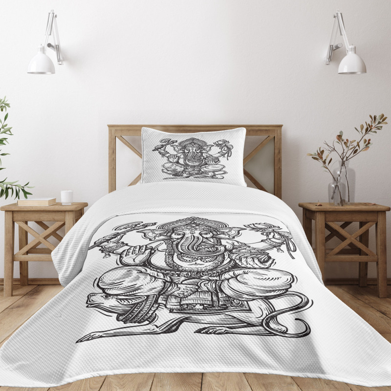 Folk Themed Symbol Timeless Bedspread Set