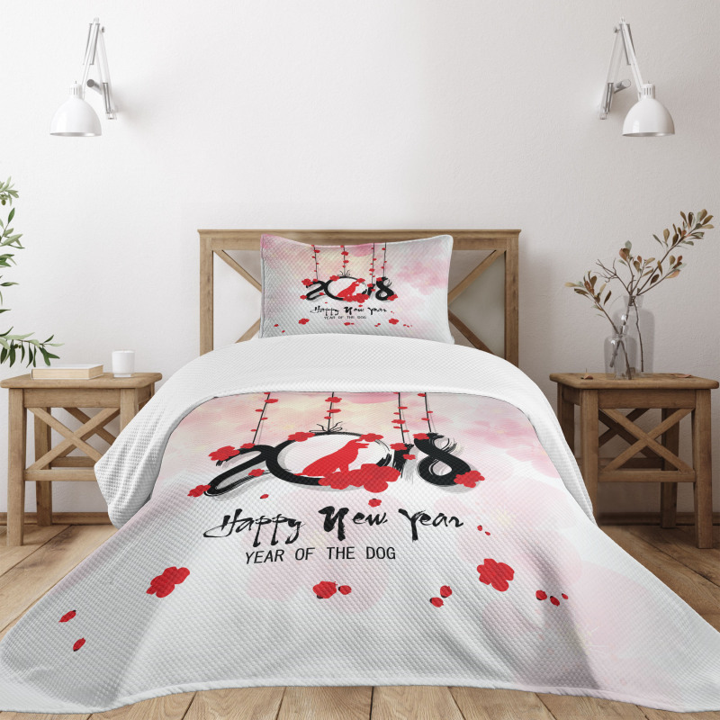 Brush Blossom Bedspread Set