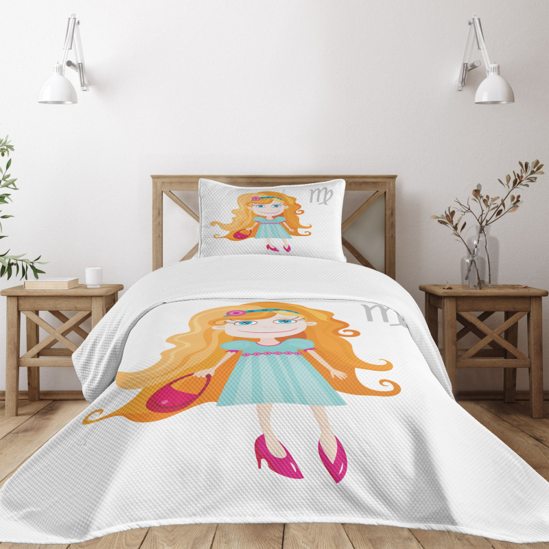 Cartoon Girl Bedspread Set