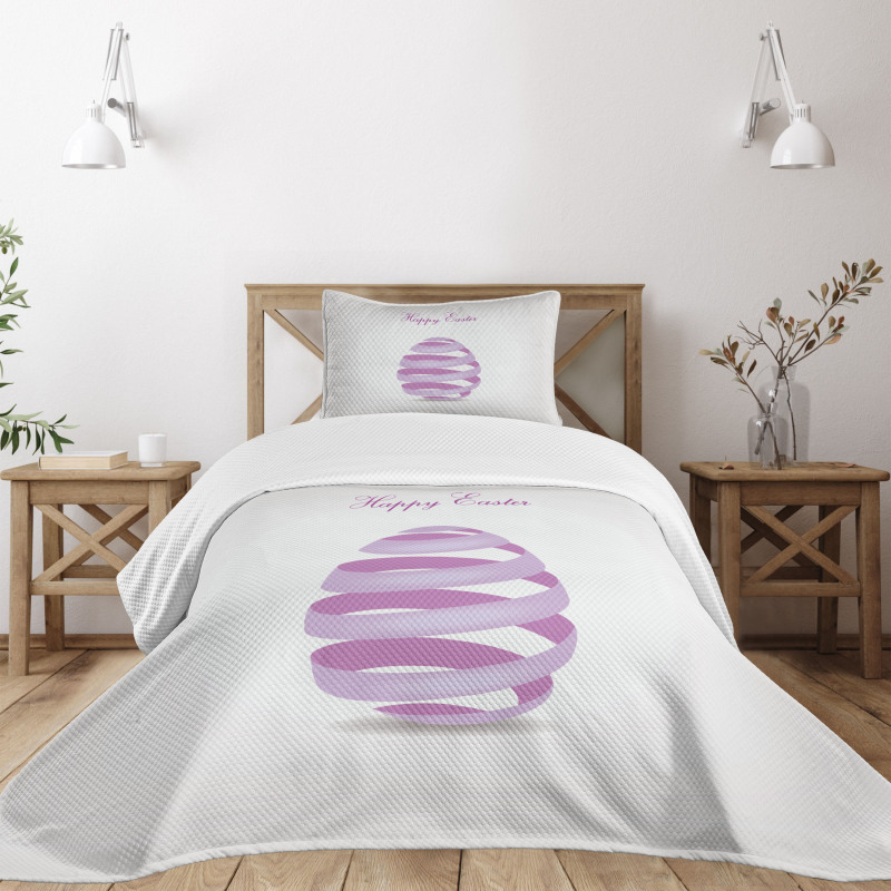 Ornate Ribbon Egg Shape Bedspread Set