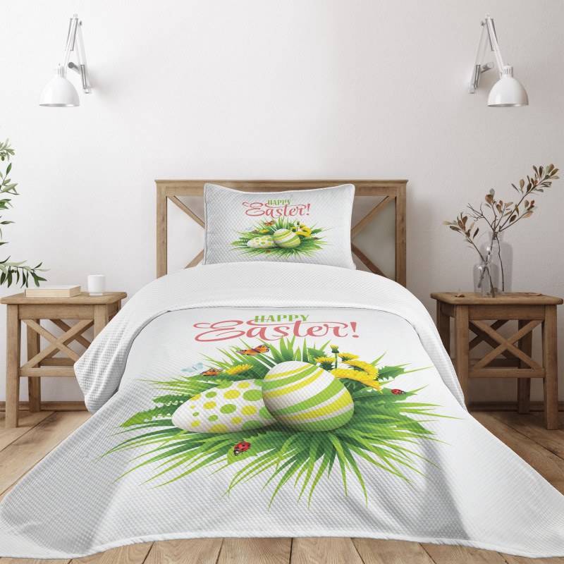 Spring Season Foliage Bedspread Set