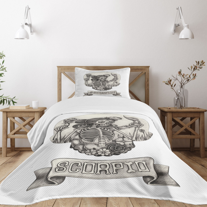 Skeleton Woman Bedspread Set