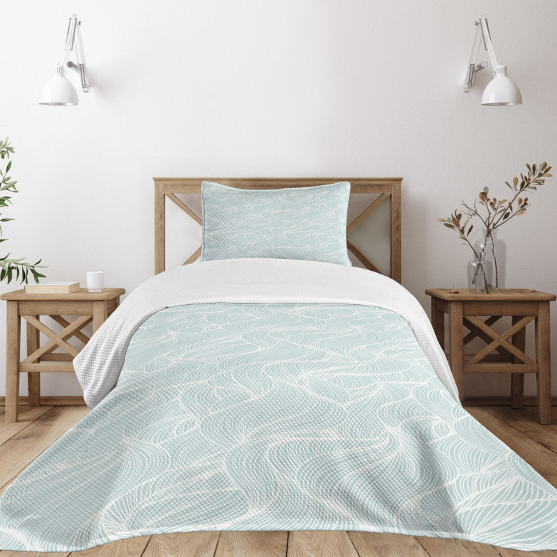 Ocean Wave Lines Bedspread Set