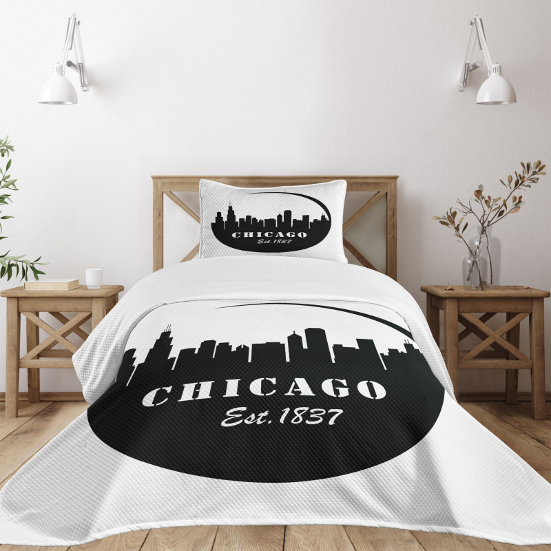 Black Panorama Bedspread Set