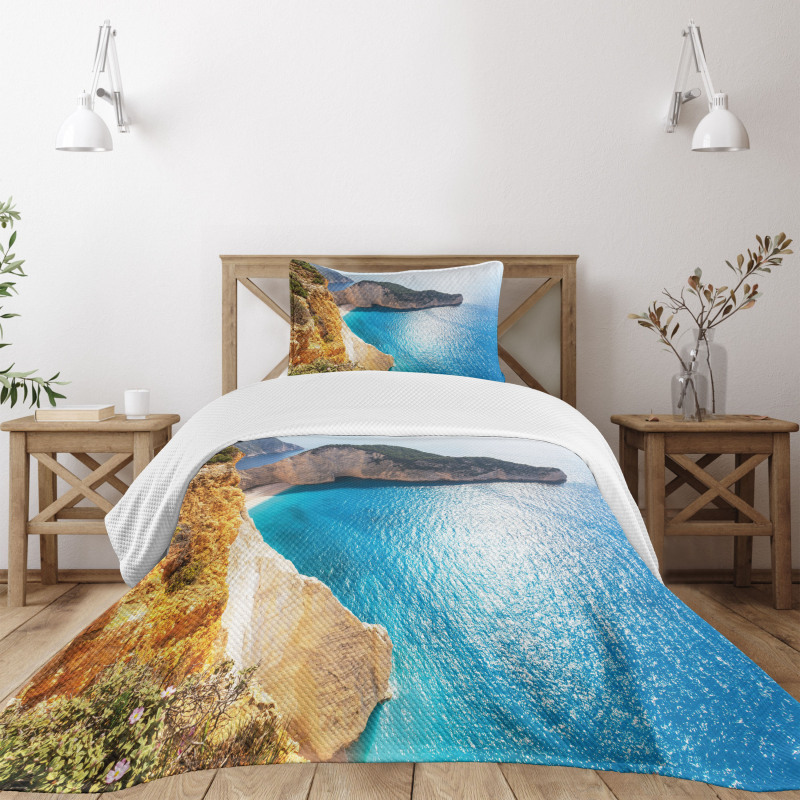 Zakynthos Island Coast Bedspread Set