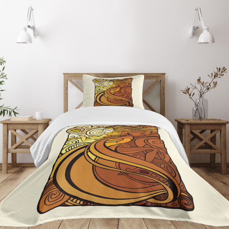 Woman with Sun Bedspread Set