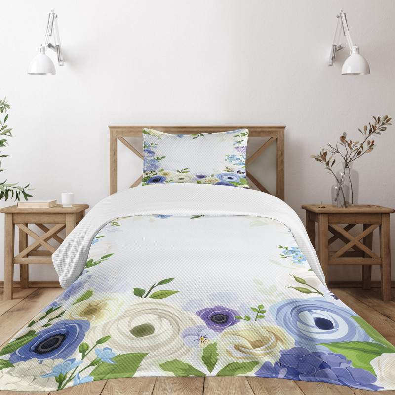 Roses Peonies Bedspread Set