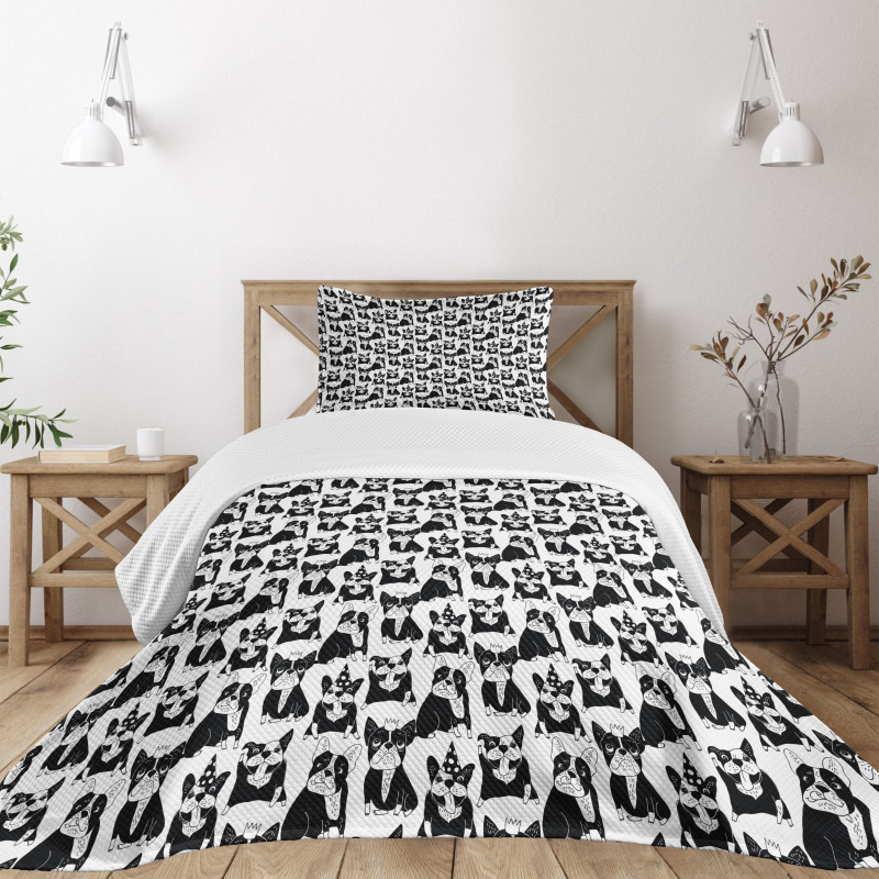 Doodle Funny Puppies Bedspread Set