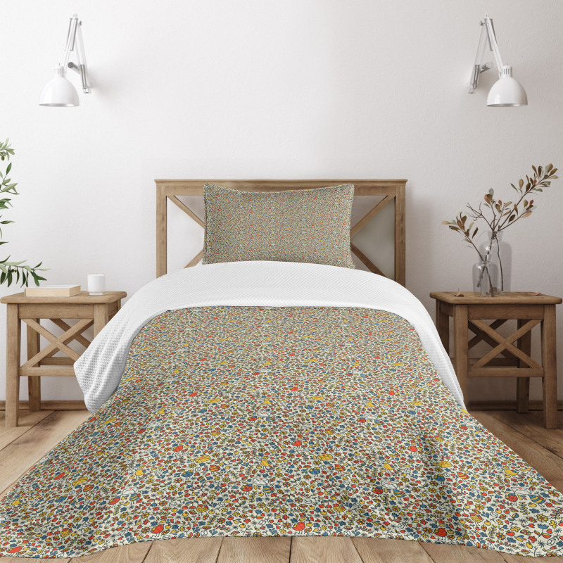 Romantic Letters Birds Bedspread Set