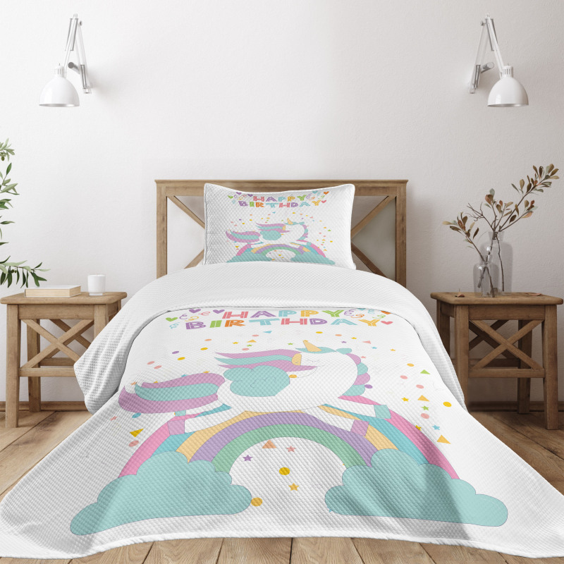 Horse with Rainbow Bedspread Set