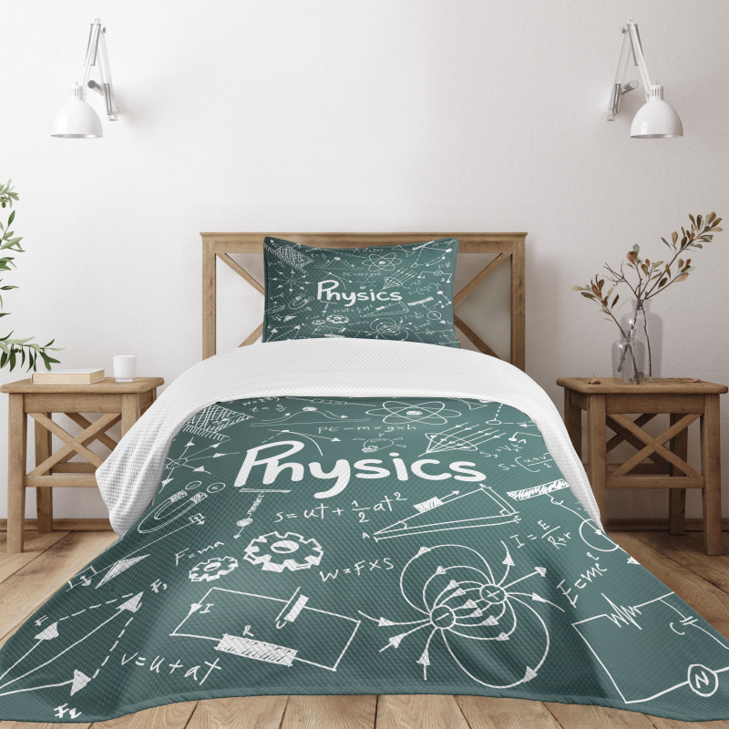 Physics and Math School Bedspread Set