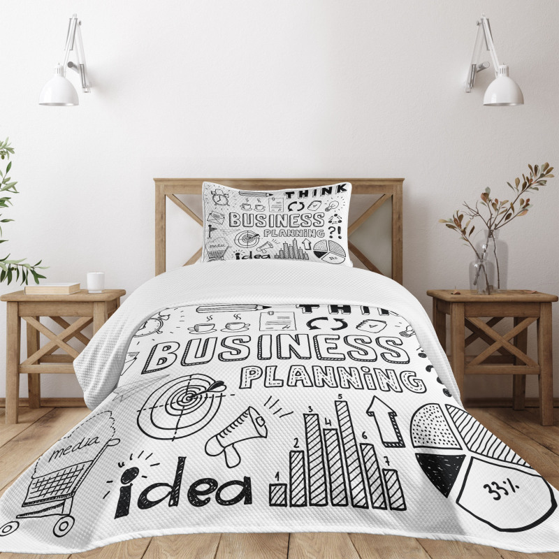 Business Planning Theme Bedspread Set