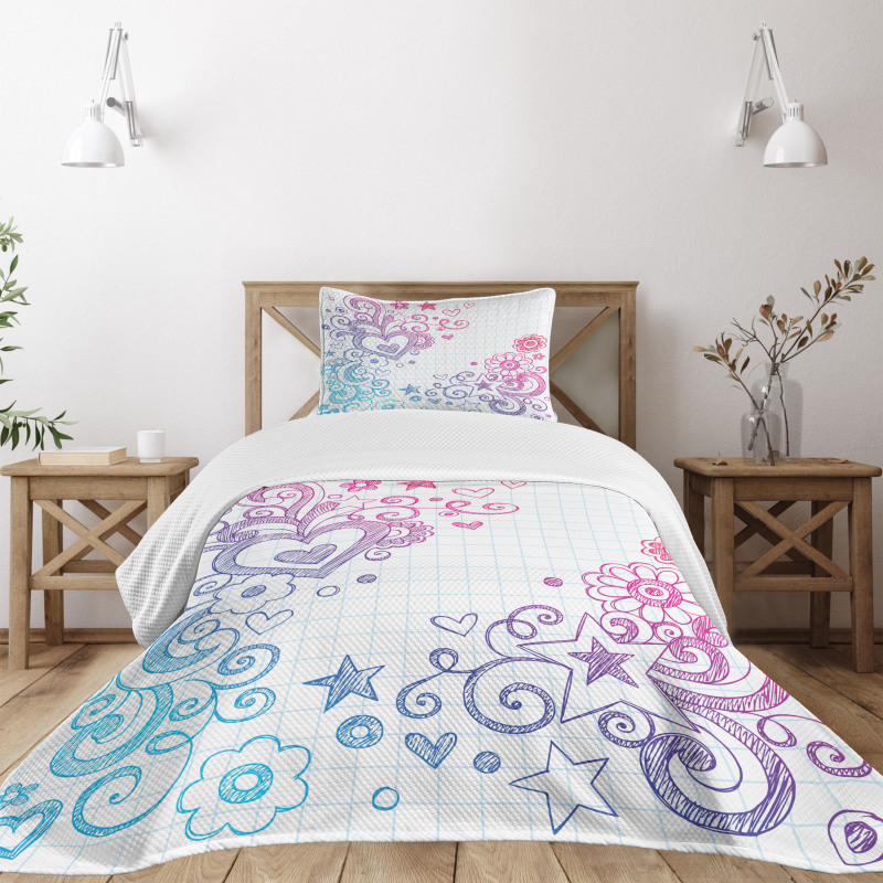 Valentines Day Swirls Bedspread Set