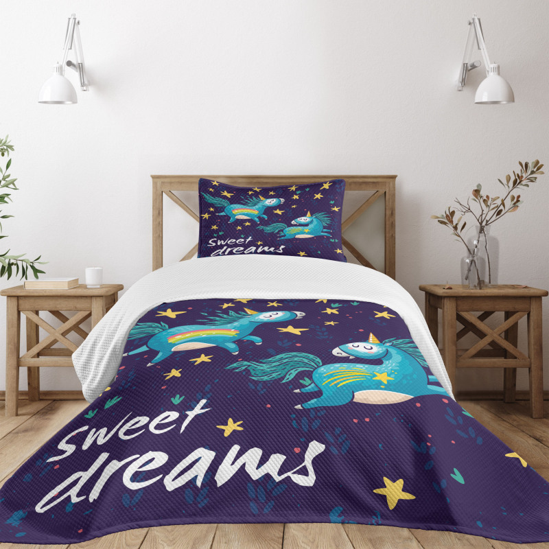 Unicorn Night Sky Bedspread Set