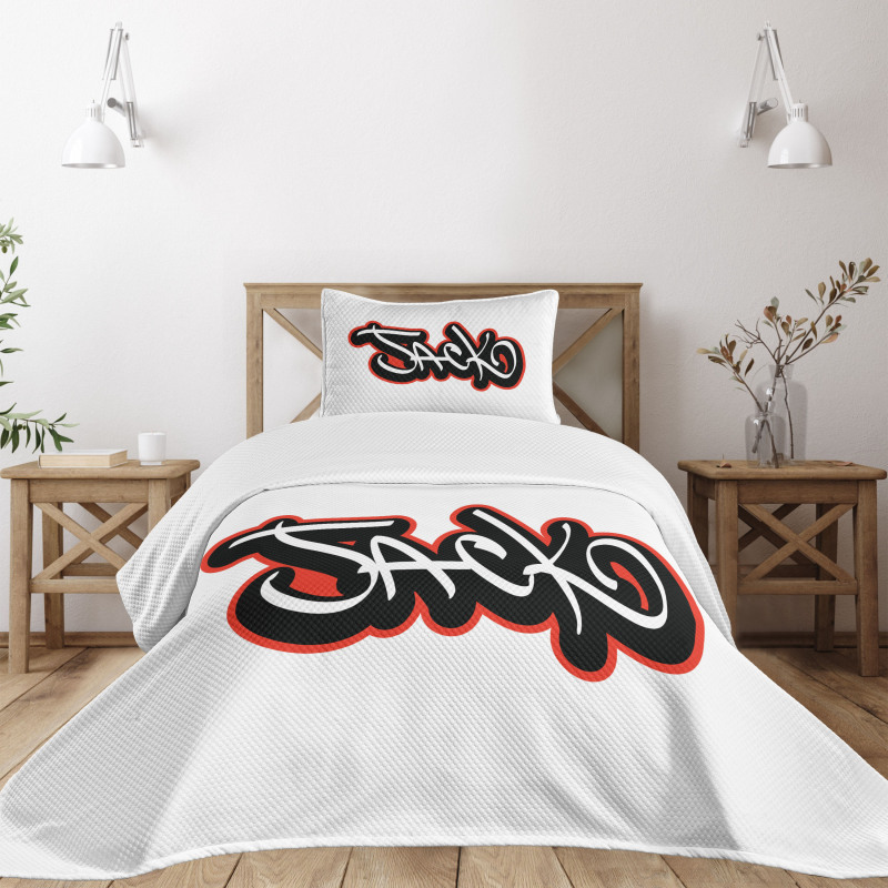 Graffiti Font Male Name Bedspread Set