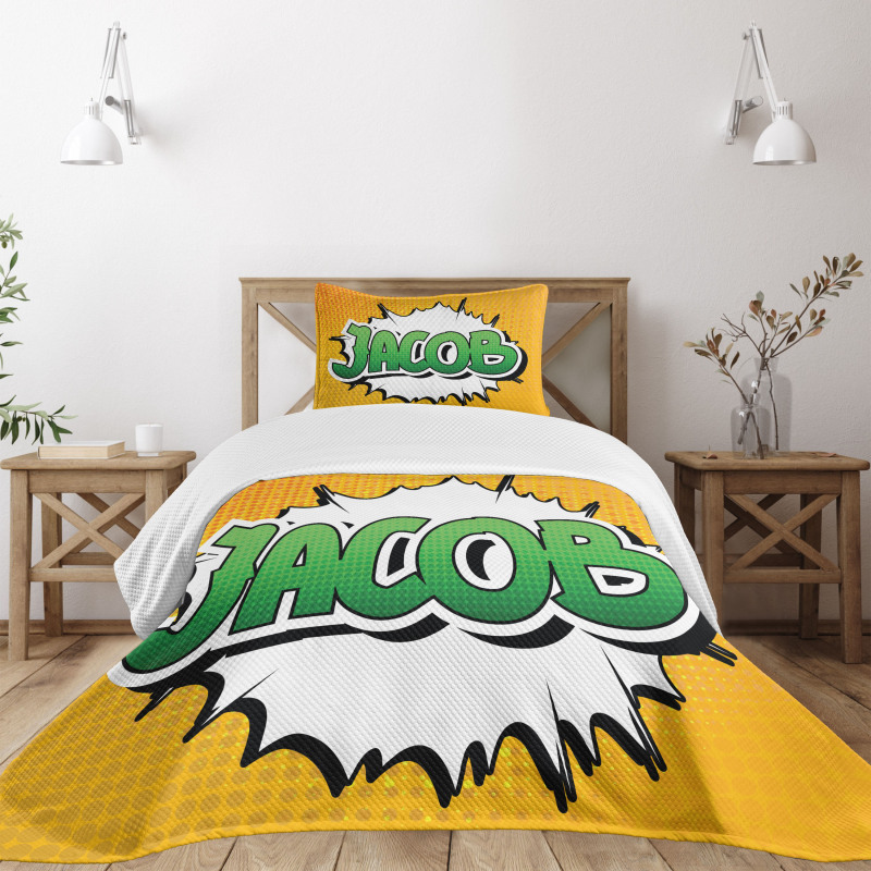 Male Name Comic Burst Bedspread Set