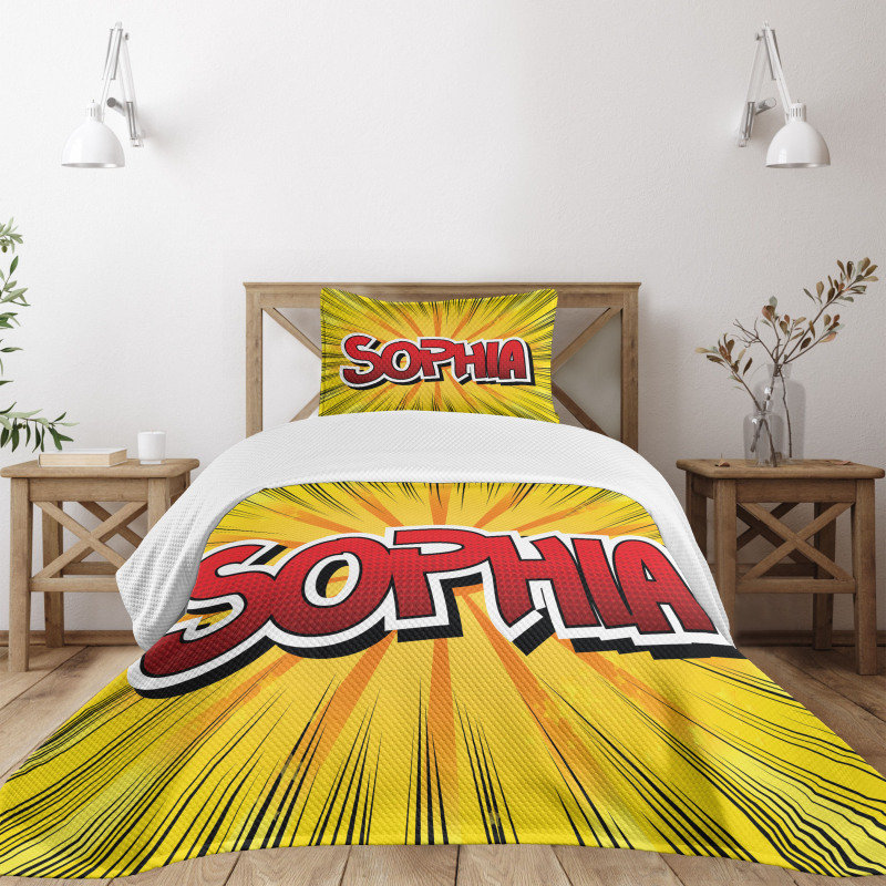 Retro Comic Western Name Bedspread Set