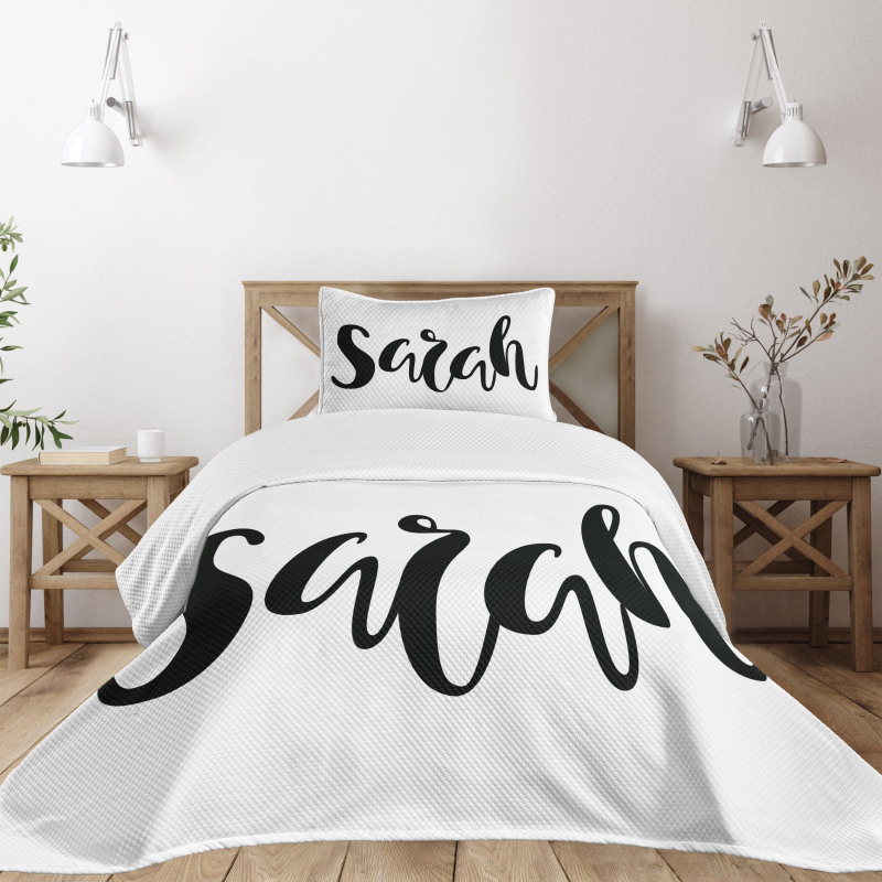 Monochrome Female Name Bedspread Set