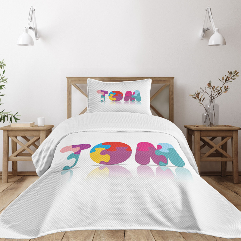 Colorful Popular Boy Name Bedspread Set