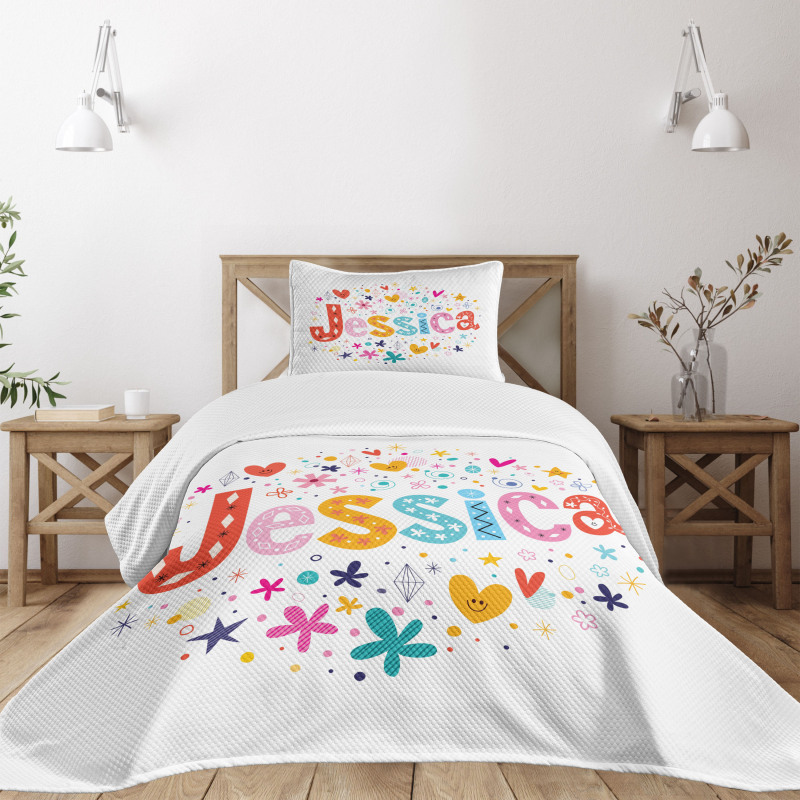 Retro Colorful Motifs Bedspread Set