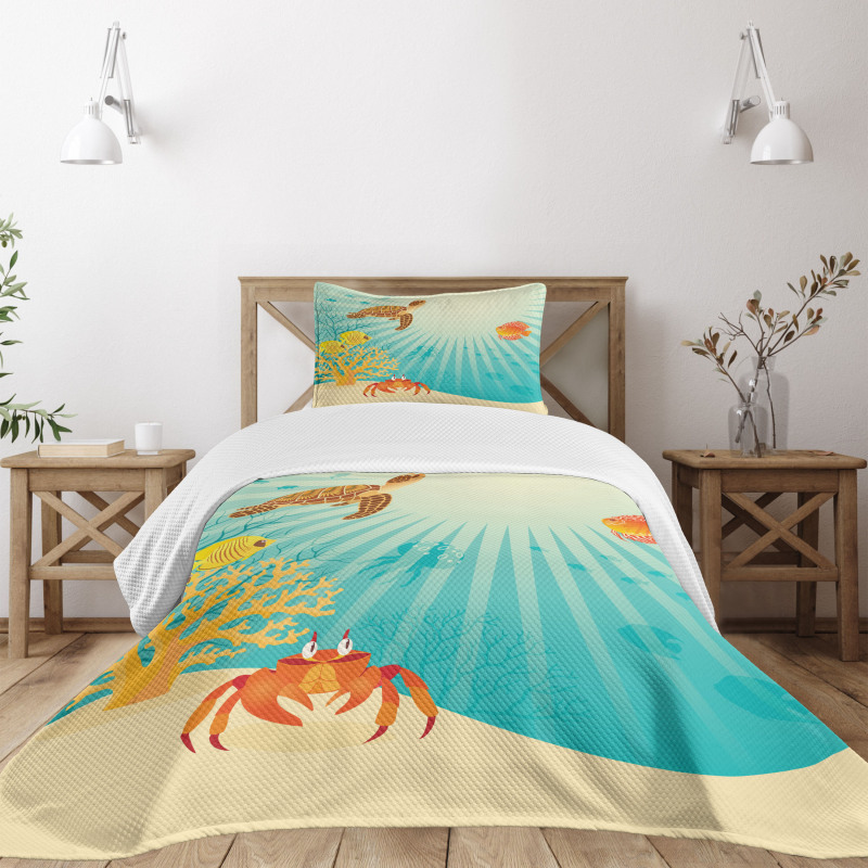 Tropical Animals Cartoon Bedspread Set